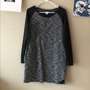 {Merona} -Size L- Grey and Black Long Sleeve Dress